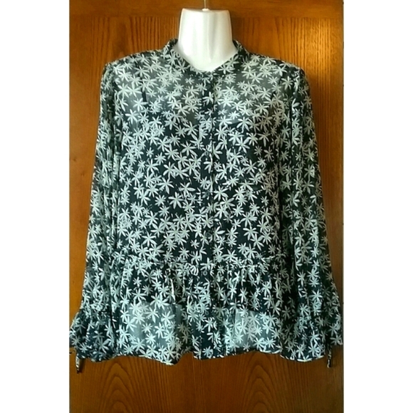 None Tops - Daisy Floral Print Layered Sheer Top & Cami Size Large